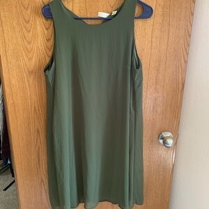 Olive green knee length dress